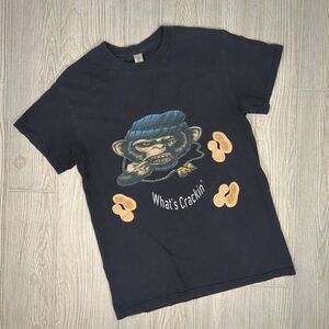 Gildan Men’s Small Gangsta Gorilla What’s Crackin Black Short Sleeve Shirt